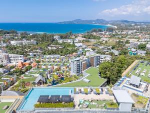 an aerial view of the city and the ocean at Private Residents in Surin Mida in Surin Beach