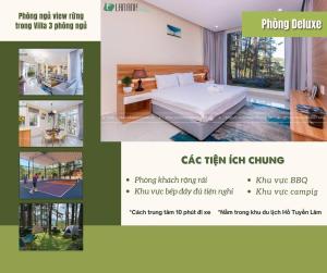 a collage of pictures of a bedroom with a bed at Lan Anh Villas Resort in Da Lat