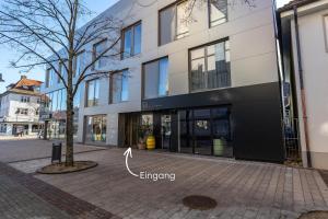 an empty street in front of a building at JS-Balingen in Balingen