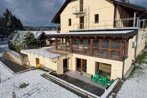 an aerial view of a house under construction at Chata Ramzovské sedlo & Wellness in Ramzová