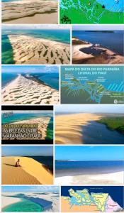 a collage of pictures of different places on the beach at Apto tipo Studio de temporada no litoral Piauí in Parnaíba