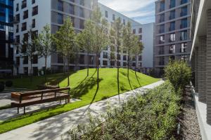 Vonkajšia záhrada v ubytovaní Platinum Residence Mokotów