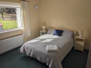 a bedroom with a large bed and a window at Dunloe View in Killarney