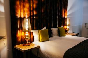 Cama ou camas em um quarto em Hotel Art Santander