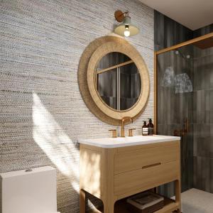 a bathroom with a sink and a mirror at Shore Haven Inn in Falmouth +7 photos