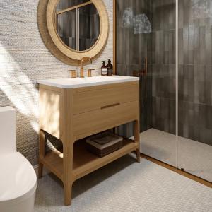a bathroom with a sink and a mirror at Shore Haven Inn in Falmouth