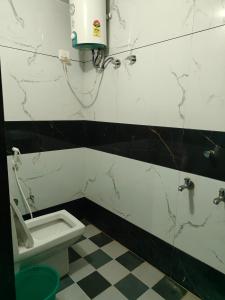 a bathroom with a white toilet and a sink at Hotel Sudha Palace in Khātu +11 photos