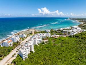 an aerial view of the beach and the ocean at Akumal Cielo Seven Ocean View Pools Beach Access in Akumal