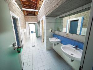 a bathroom with a sink and a mirror at Camping Willam in Reichenau
