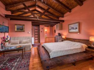 um quarto com uma cama e um sofá em ViP Suite 4 Seasons em Arachova mais 4 fotografias