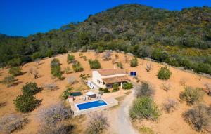an aerial view of a home with a swimming pool at Can Safiro in Son Servera