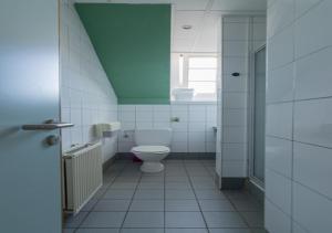 a bathroom with a toilet and a window at Gîte Kaleo Han-Sur-Lesse in Han-sur-Lesse