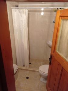 a bathroom with a toilet and a sink at Guest House Марковата Къща in Madzhare +6 photos