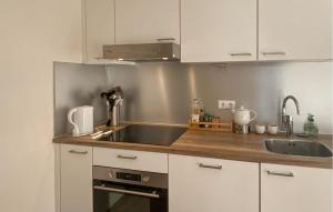 a kitchen with a sink and a counter top at Klein Maar Fijn in Bergen