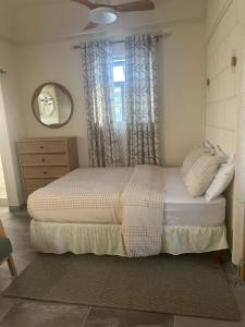 a bedroom with a large bed with a window at Windy Nook - The Contemporary Tiny Home in Saint Philip