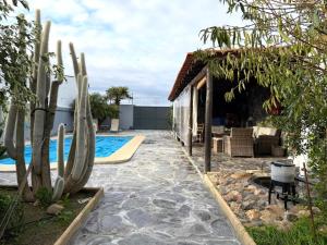 a resort with a cactus and a swimming pool at Casa do Sol in Safara