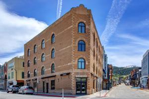 a large brick building on a city street at Abode at Sky Silver in Park City