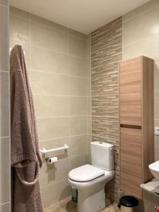 a bathroom with a toilet and a sink at Mélusine - logement tout confort in Parthenay +15 photos
