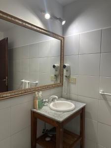 a bathroom with a sink and a mirror at Apart Bosch House in Vicente López +46 photos