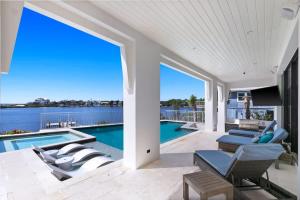 a house with a swimming pool and a patio at 283 Lakeview Drive in Seagrove Beach
