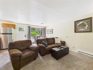 a living room with a couch and a chair at Treetop Retreat w Fire Pit in Juneau +20 photos