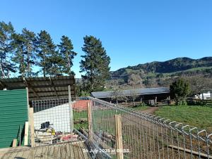 a fence in front of a yard with a building at Karamu Homestead in Karamu