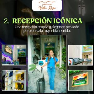 a collage of pictures of a woman with a suitcase at GRAND HOTEL ViLLA ROSA in Tingo María