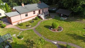 an aerial view of a house with a yard at Apartment Ruge in Buschvitz