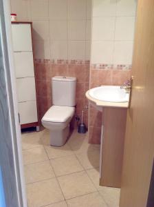 a bathroom with a toilet and a sink at Apartamento Centro Internacional in Algarrobo-Costa