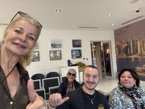 a group of people standing in a waiting room at Studio Mas Pierre in Maureillas