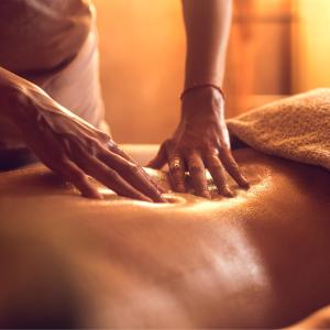 a person kneading a piece of leather with their hands at Chez Isabelle et Johann in Angliers