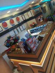 an overhead view of a counter in a store at otel efendi in Istanbul