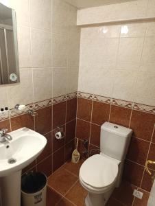 a bathroom with a toilet and a sink at otel efendi in Istanbul +38 photos