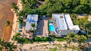 an aerial view of a house on the beach at Mangata Villas Adults Only in San Pedro