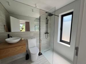 a bathroom with a toilet and a sink at Chestnut hill - Geres in Ventosa +5 photos