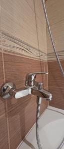 a shower faucet in a bathroom with a hose at НАРцис in Bŭnzareto