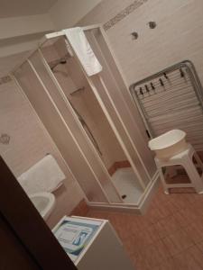 a bathroom with a shower and a toilet in it at Affittacamere Ossola in Domodossola +31 photos