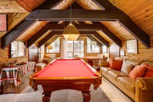 a pool table in the middle of a living room at Discount Available! Lake Tahoe Gem w/ Pool Table in South Lake Tahoe