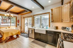 a kitchen with a sink and a counter top at Discount Available! Lake Tahoe Gem w/ Pool Table in South Lake Tahoe