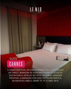 a poster of a bed in a hotel room at Le Nid Motel in São Paulo