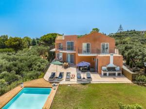 an aerial view of a house with a swimming pool at Astarte Villas - Casa De Sun Private Villa with Pool in Zakynthos