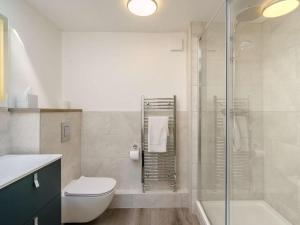 a bathroom with a shower and a toilet and a sink at 2 Bed in Sedbergh oc-89266 in Milnthorpe +9 photos