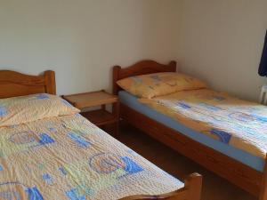 a room with two beds and two tables at Apartment Alter Konsum by Interhome in Bellwald