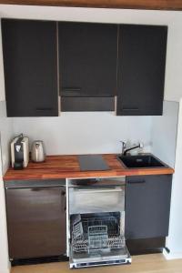 a kitchen with a dishwasher and a sink and a counter at Apartment Sonnehüsli by Interhome in Flühli