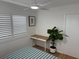 a room with a table and a potted plant at SAND Haus in North Haven