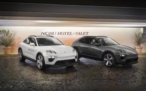 two cars parked next to each other in a garage at Nobu Las Vegas, A Caesars Destination in Las Vegas