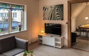 a living room with a television on a table at Amazing Apartment In Hundested With Wifi in Hundested