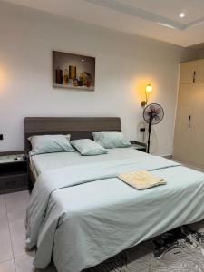 a bedroom with a large bed in a room at Precious Pavilion - Single Rooms in Abuja +3 photos