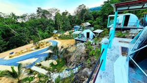 an aerial view of a water slide at a water park at Sunshine's Hill in Ko Lanta