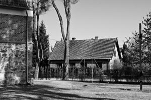 a black and white photo of a house at Feel-Harmonia w Nowym Kawkowie in Nowe Kawkowo